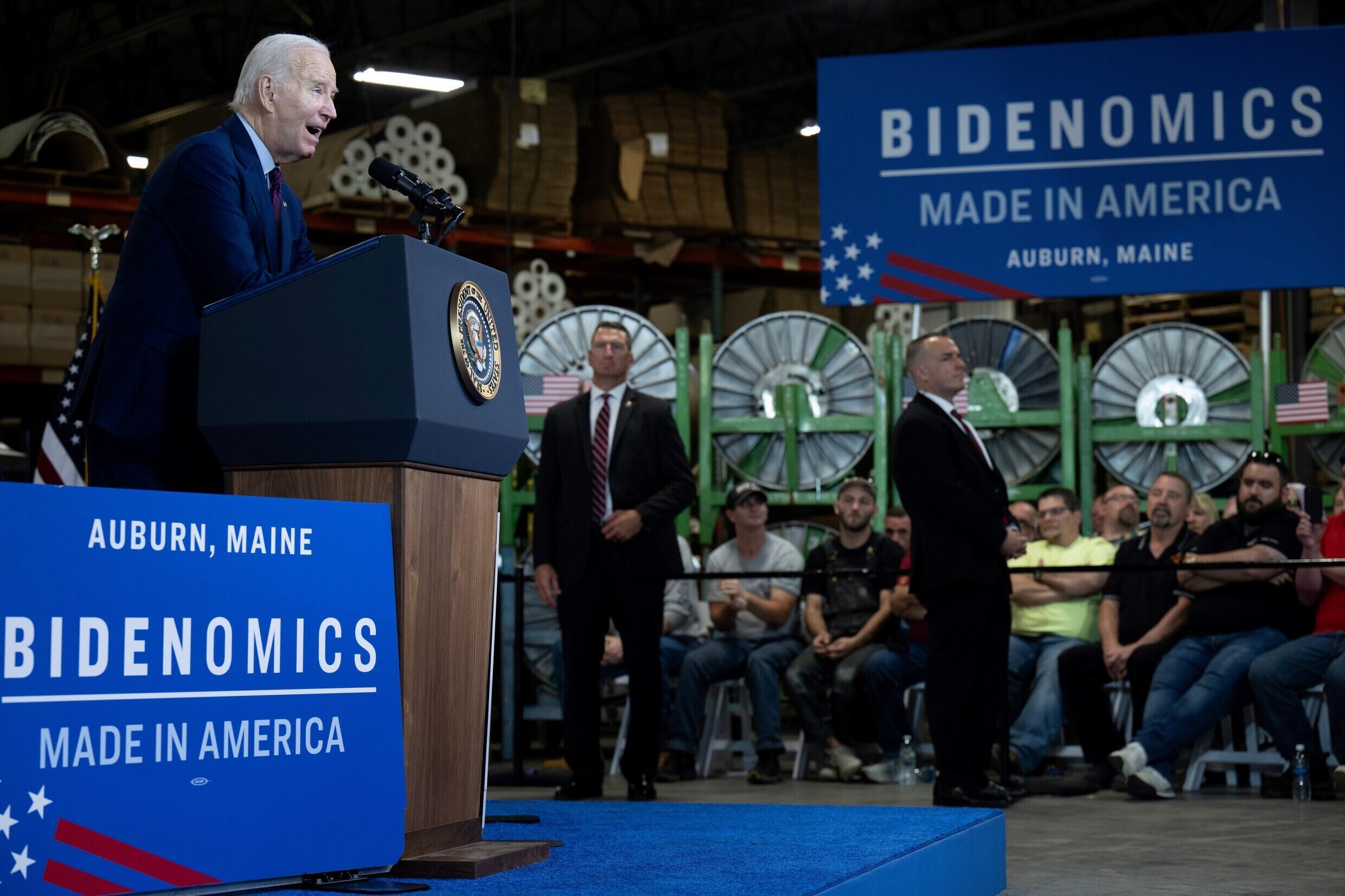 Aside from climate action and environmentalism, Joe Biden is eager to tout his economic agenda and the policies that he says are reviving America's infrastructure
