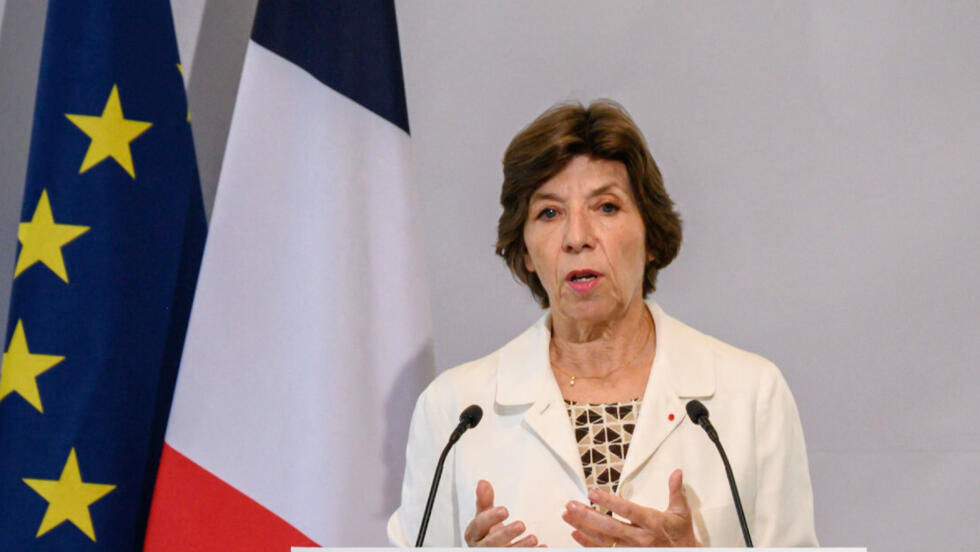 French Foreign Minister Catherine Colonna speaks during a press conference in New York City on September 19, 2022.