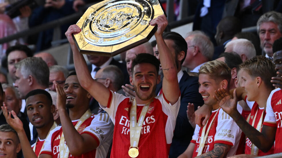 Declan Rice (centre) is Arsenal's record signing